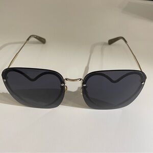 Marc Jacobs Heart-Shaped Rimless Square  Sunglasses